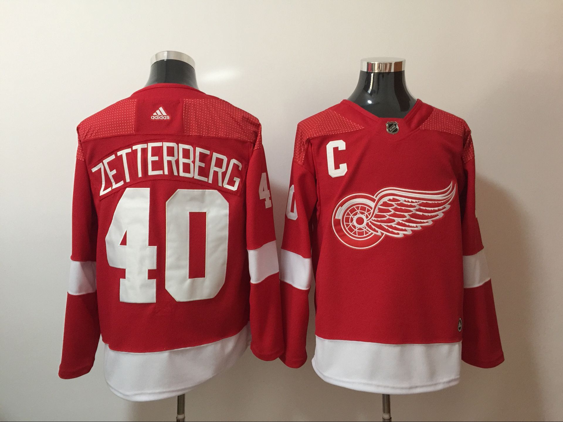 Men Detroit Red Wings #40 Henrik Zetterberg Red Hockey Stitched Adidas NHL Jerseys